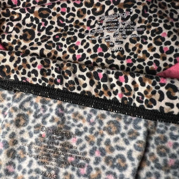 Cuddl Duds XL Climate Right Pajama Pants Set Coral And Animal Print - Picture 4 of 4